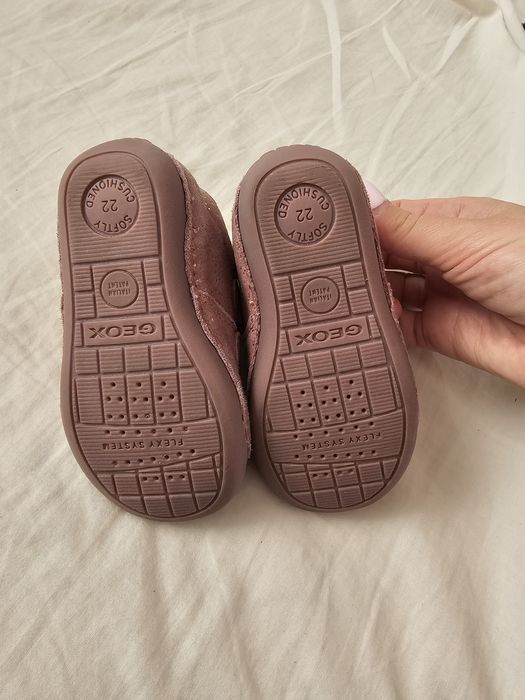 Бебешки обувки GEOX Tutim в розов цвят, естествена кожа, 2