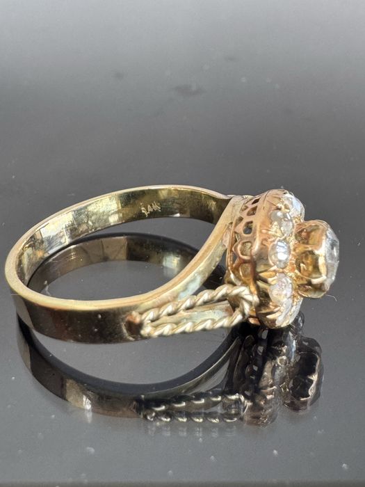 Inel din aur 14 k si diamante