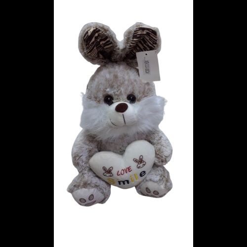 Плюшено зайче със сърце 30см