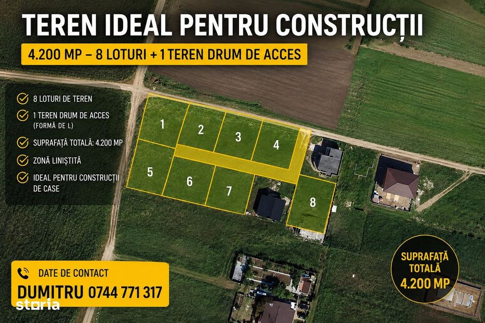 Mangalia - Constanta, Teren ideal constructii - 4.200 mp - 9 loturi