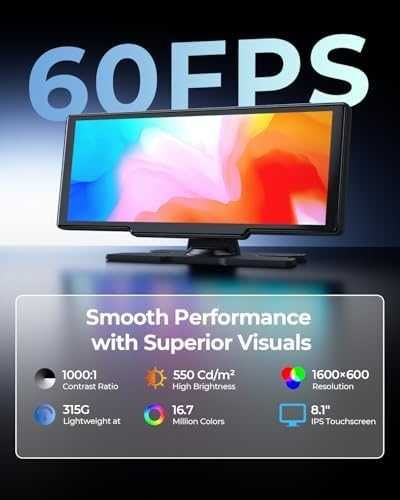 Нов Портативен CarPlay дисплей GPS, Bluetooth, гласов контрол за кола