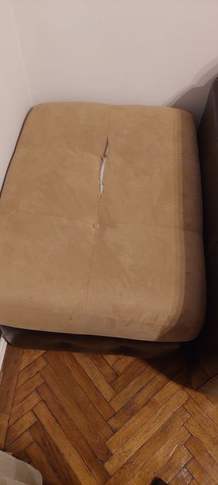 Canapea , fotoliu și taburet  mobexpert piele naturala/piele intoarsa
