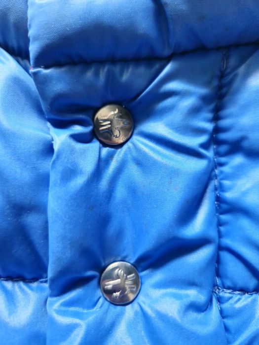 Vintage двуцветно пухено яке Moncler с платки на раменете