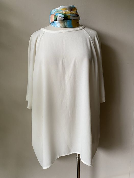 Бяла, прозрачна блуза с къс ръкав 2ND Day, L; Windsor XL