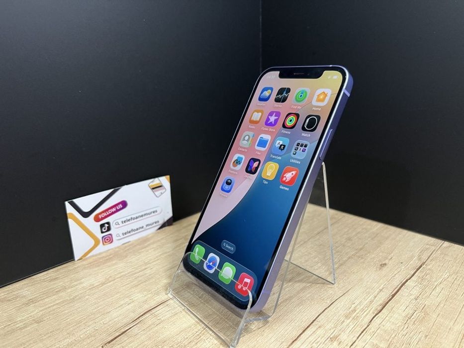 Iphone 12 128Gb Purple Second-Hand Foarte Bun 3 ani garanție, Telefoan