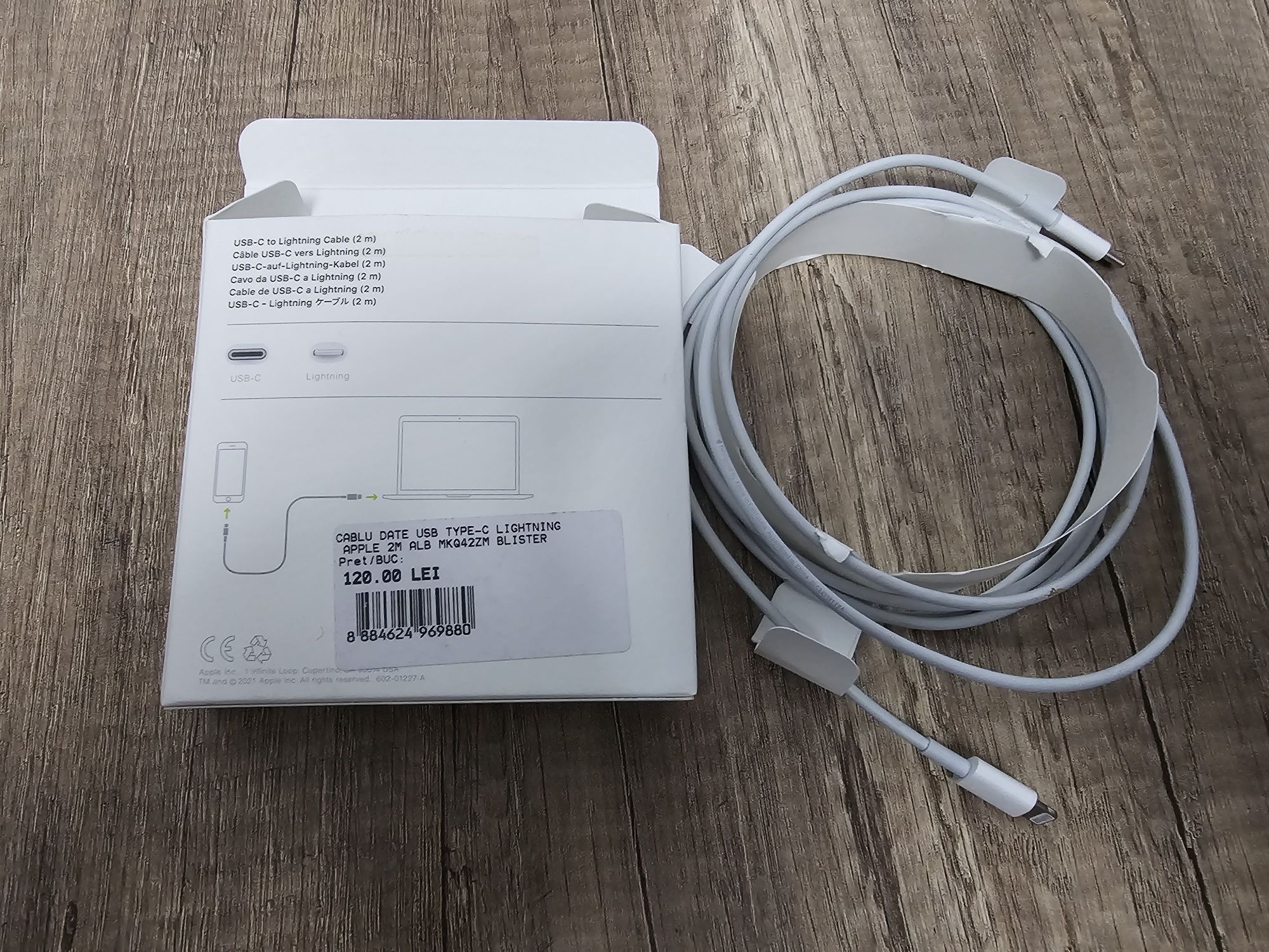 Apple cable USB-C vers lightning 2m BLISTER