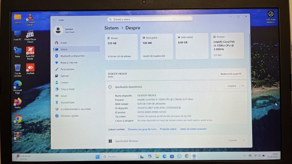 Laptop Lenovo Ideapad 320 17-IKB 17 inch Windows 11 Pro