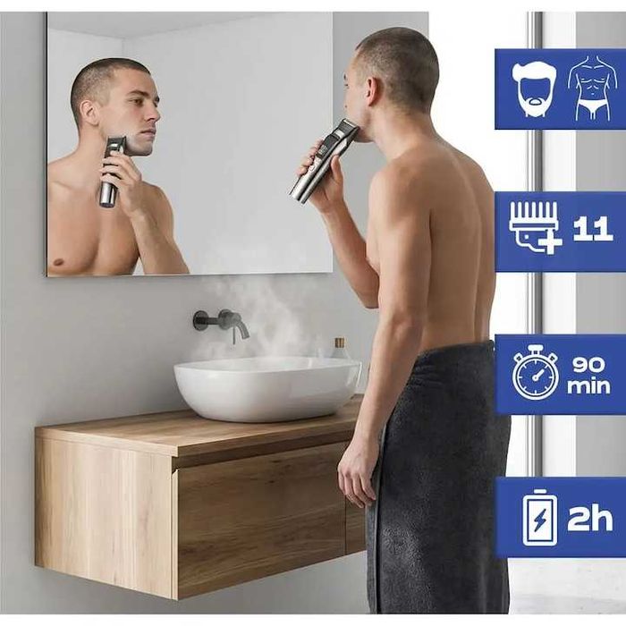 Aparat tuns parul si barba 8 capete incarcare USB-C autonomie 90 min
