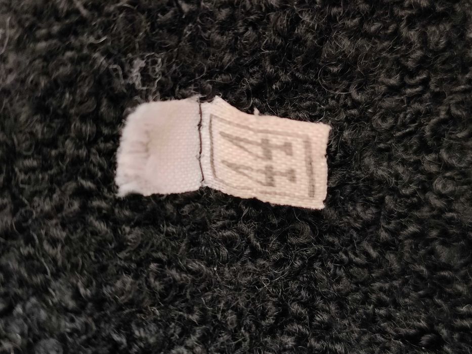 Дамско палто, черно, под коляното, запазено, плат букле