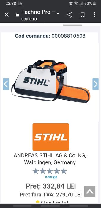 Husa pentru drujba Stihl noua