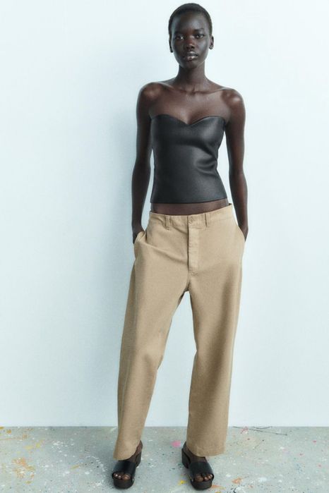 Кожено бюстие / корсет Zara / Зара М