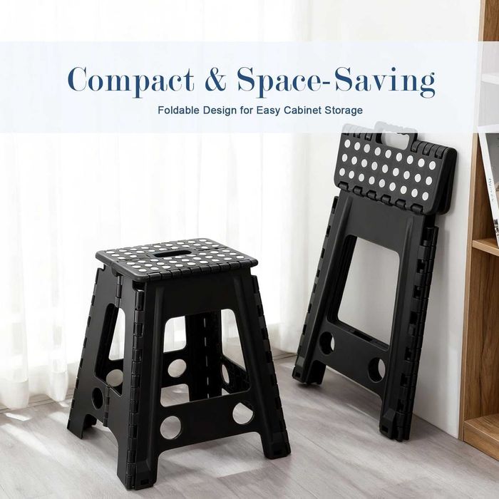 Scaun pliabil taburet cu maner si suprafata antiderapanta 39x39x31 cm