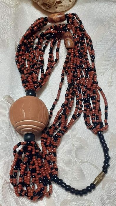 Colier vintage margele de nisip