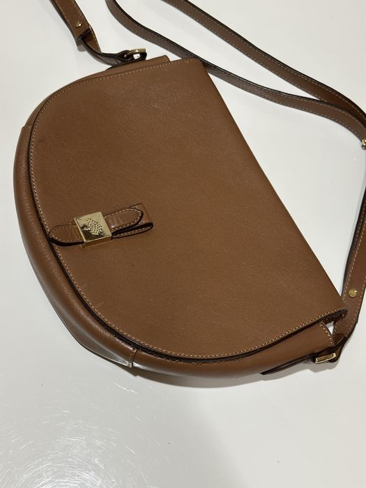 Дамска кожена чанта Mulberry Tessie Satchel / Oak Brown