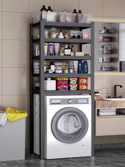 Металлический стеллаж для ванной с регулируемыми полками