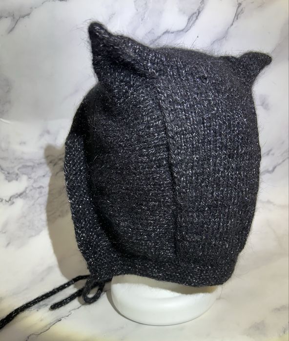 Шапка с ушками ушами чепчик