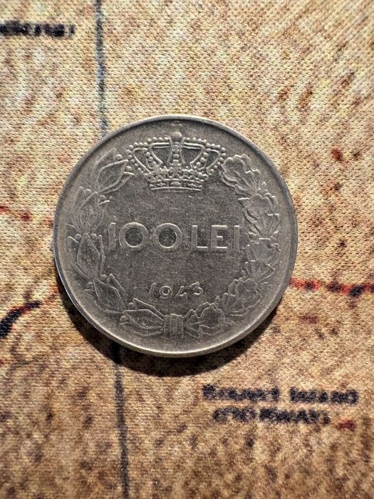 Moneda 100 de lei din 1943 regele Mihai I