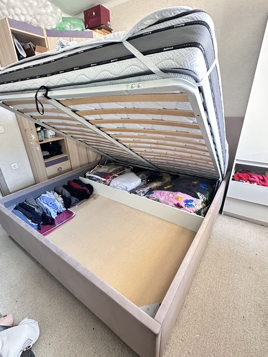 Кровать с ящиком+матрас