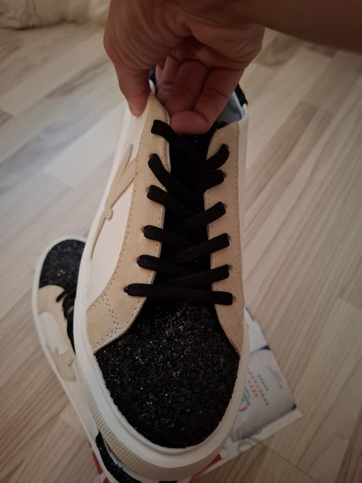 Кецове с брокат Dragonfly,естествена кожа, нови