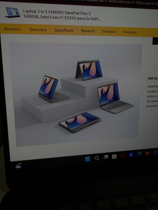 Laptop 2 in 1 Lenovo 14 inch 17-1355U 16GB 512GB touch screen bluemarin