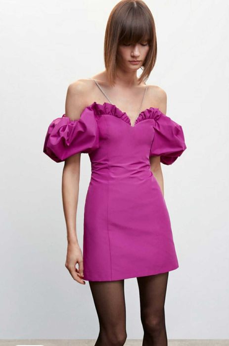 Къса розова рокля Mango