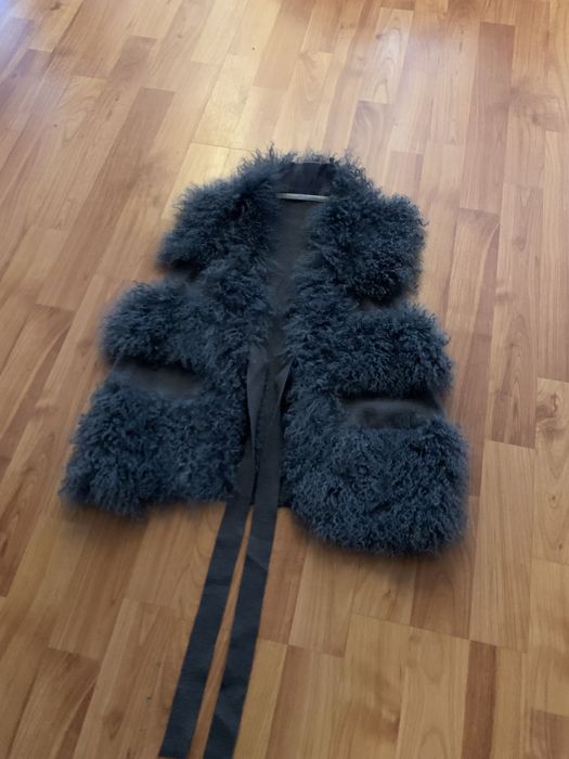 Vesta din blana naturala de miel si lana