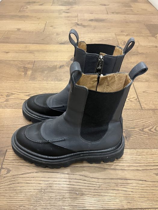 Кожаные ботинки в стиле Bottega Veneta / Prada