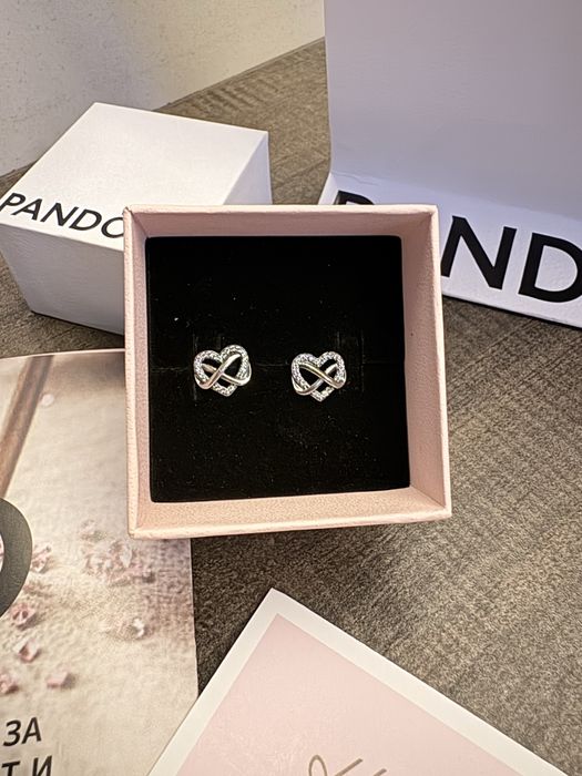Pandora Обеци Безкрайна любов-сребро 925 (чисто нови)