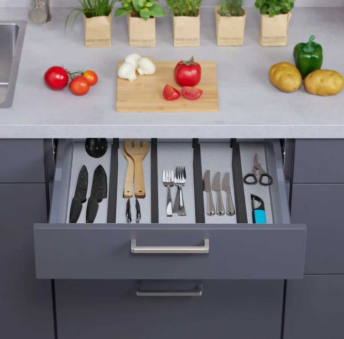 Set 4 organizatoare despartitoare, reglabile, bambus, nou