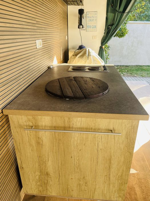 Mobilier super terasa/ bucatarie pe roti industriale