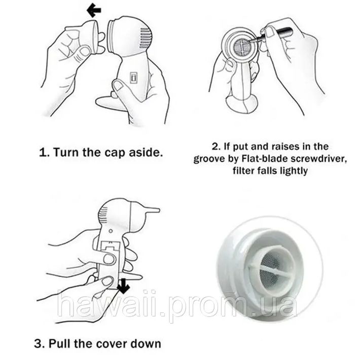 Электрическая ухочистка Wax Vacuum, инструмент для чистки ушей.