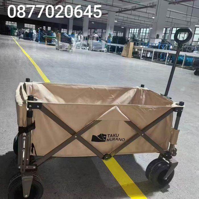 Сгъваема количка за градина, къмпинг и плаж с широки гуми 160кг