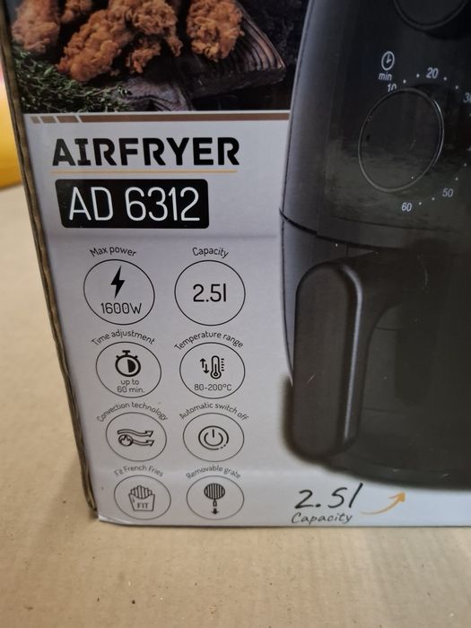 Vand airfryer nou, aparat gătit cu aer cald, nefolosit