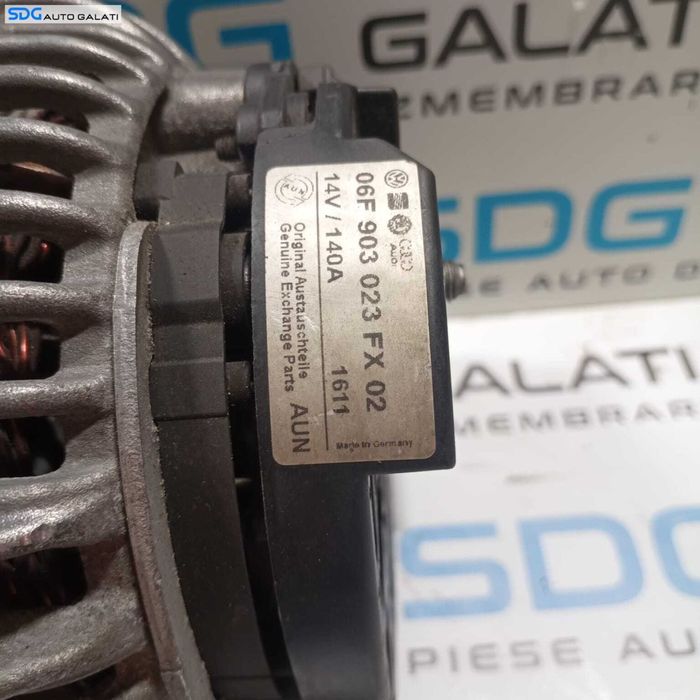 Alternator 140A Volkswagen Golf 5 2.0 TDI 2003 - 2009 Cod 06F903023FX [B4056]
