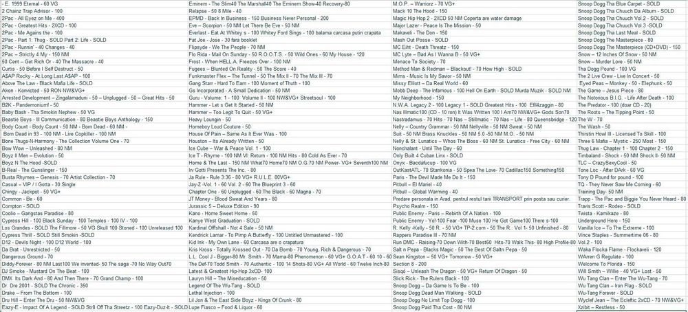 NWa Wu Tang Snoop Rap CDs Nas Mobb Deep Nelly Hip Hop CD Eazy E Akon