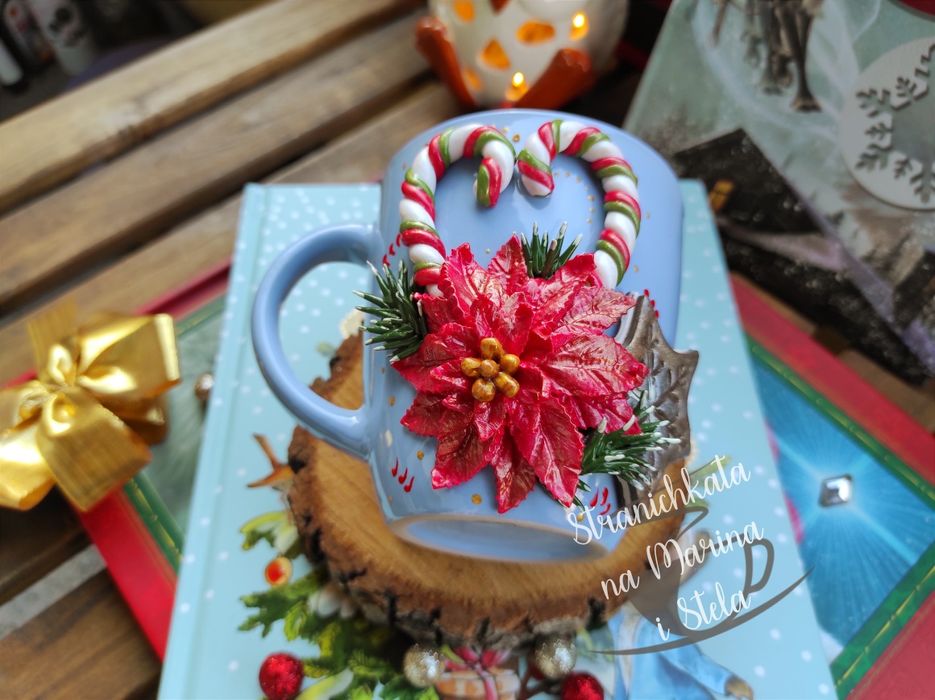 Чаши, декорирани с полимерна глина