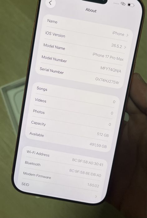 Iphone 17 pro max 512GB/Orange