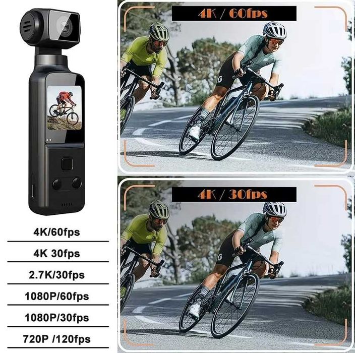 Джобна 4K Ultra HD Action камера 1.33Inch LCD Screen 270* Wifi с 64Gb SD card