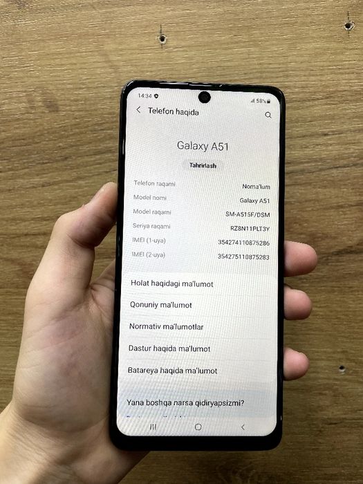 Arzonchi SAMSUNG A51