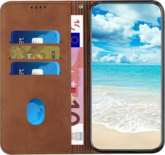 Кожен калъф с капак за iPhone SE4