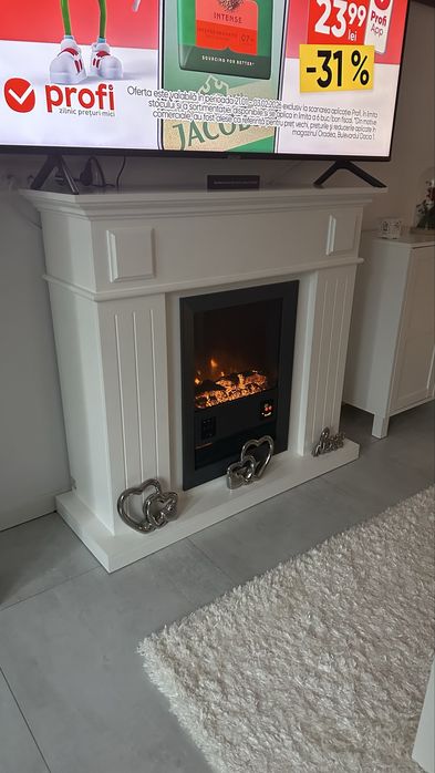 Semineu electric, Alb , telecomanda