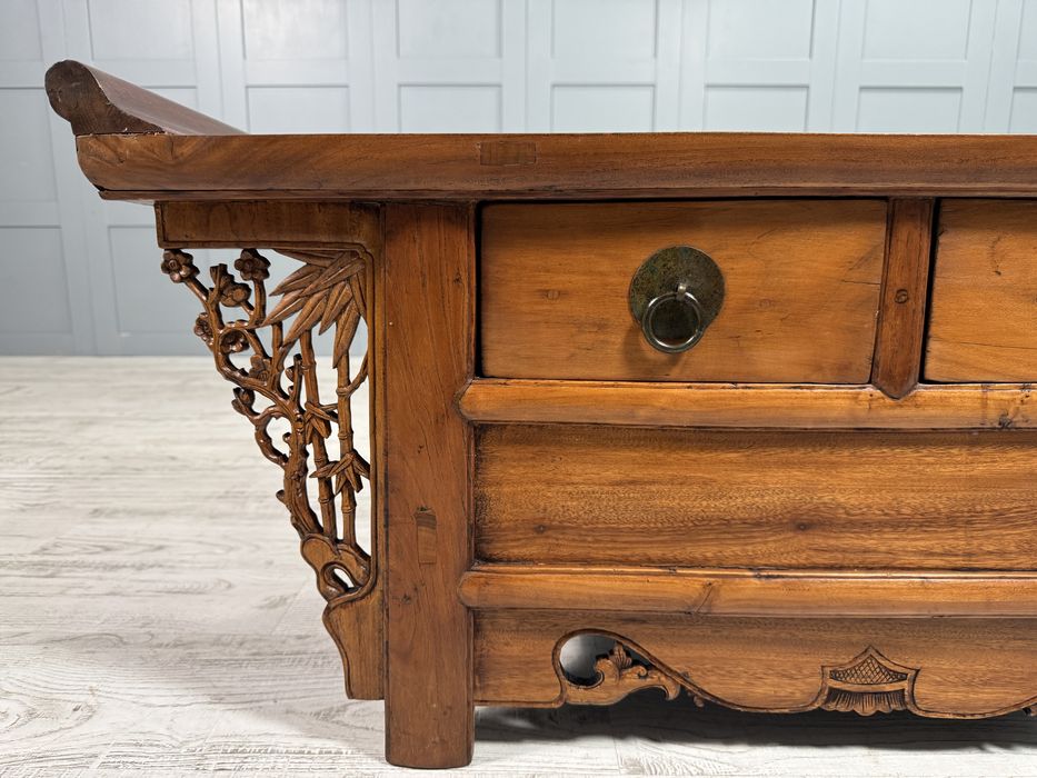 Китайски, конзолен шкаф, масив, дърворезба Д1044