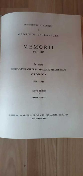 Princeps Sphrantzes - Memorii 1401-1477 Princeps