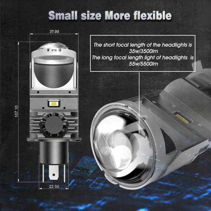 Set de 2 becuri led F40B Xentech Light H4 cu proiector 55W