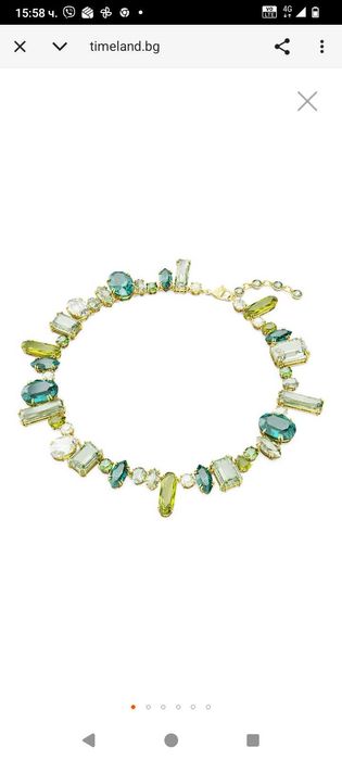 Swarovski Колие  Зелени камъни