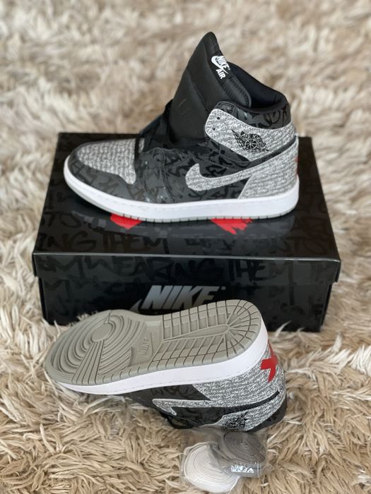 Air Jordan 1 High Rebellionare Black White Particle Grey Cement OG Pat