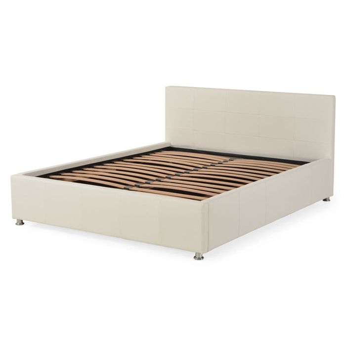 Pat matrimonial mobexpert alb 160x200 cm cu saltea inclusa