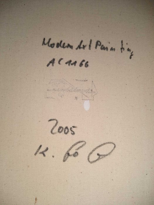 Модернистична картина/триптих/акрил в/у платно/немска художничка/2005