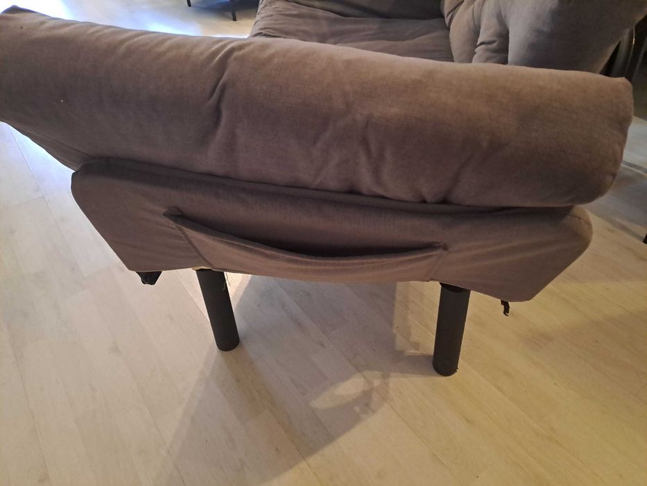 Canapea 2 persoane, gri antracit, brate extensibile