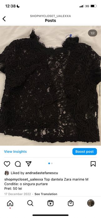 Vand bluza dantela Zara